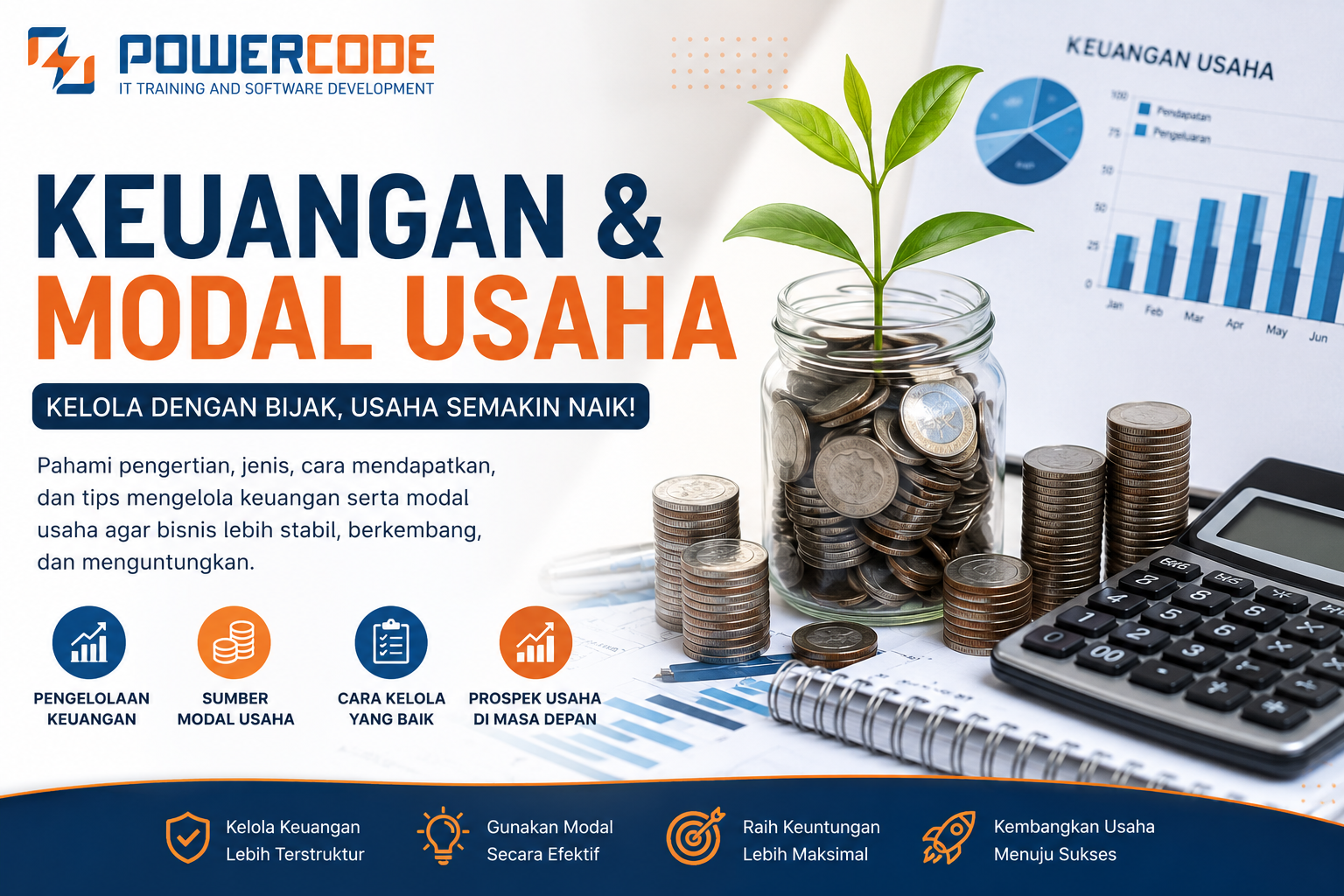 Keuangan usaha adalah segala aktivitas yang berkaitan dengan pengelolaan uang dalam bisnis, mulai dari perencanaan, penggunaan, hingga pengawasan dana agar usaha berjalan lancar. Secara umum, manajemen keuangan merupakan proses merencanakan, mengatur, dan mengontrol dana agar tujuan bisnis bisa tercapai secara efektif dan efisien.