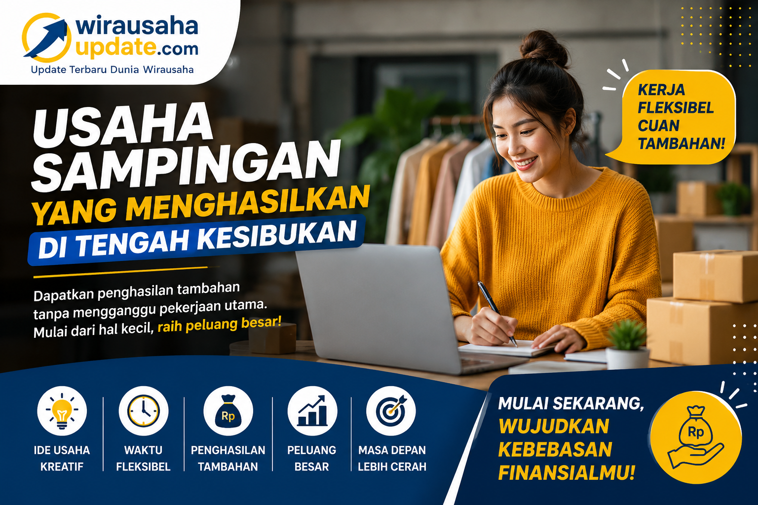 Usaha sampingan adalah solusi cerdas untuk mendapatkan penghasilan tambahan tanpa harus meninggalkan pekerjaan utama. Dengan memilih jenis usaha yang tepat, mengatur waktu dengan baik, dan memanfaatkan teknologi, siapa pun bisa memulai usaha sampingan yang menghasilkan. Mulailah dari sekarang, karena peluang tidak akan datang dua kali. Dengan langkah kecil dan konsistensi, usaha sampingan bisa menjadi jalan menuju kesuksesan finansial di masa depan.