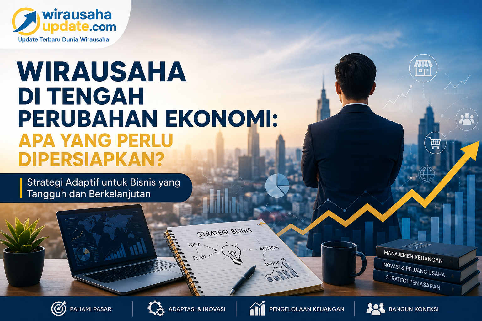 Wirausaha di tengah perubahan ekonomi membutuhkan kesiapan, fleksibilitas, dan kemauan untuk terus belajar. Pelaku usaha perlu memahami kondisi pasar, mengelola keuangan, memanfaatkan teknologi, menjaga kualitas produk, mengikuti perkembangan konsumen, dan berani melakukan inovasi. Perubahan ekonomi memang dapat menjadi tantangan, tetapi di sisi lain juga dapat menciptakan peluang baru. Wirausaha yang mampu membaca perubahan dan menyesuaikan strategi memiliki kesempatan lebih besar untuk mempertahankan bisnis sekaligus menemukan ruang pertumbuhan baru. Pada akhirnya, keberhasilan dalam berwirausaha bukan hanya tentang memiliki modal yang besar, tetapi juga tentang kemampuan melihat peluang, mengambil keputusan dengan bijak, dan beradaptasi terhadap perubahan.