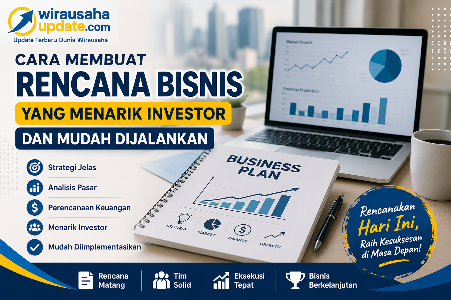 Rencana bisnis adalah fondasi penting bagi setiap usaha. Dokumen ini tidak hanya membantu pemilik bisnis menentukan arah dan strategi, tetapi juga menjadi alat utama untuk meyakinkan investor bahwa usaha memiliki potensi berkembang dan menghasilkan keuntungan. Dengan menyusun visi yang jelas, mengenali target pasar, melakukan analisis kompetitor, merancang strategi pemasaran, serta menyajikan perencanaan keuangan yang realistis, Anda dapat menciptakan rencana bisnis yang profesional, mudah dijalankan, dan lebih menarik di mata investor. Ingatlah bahwa rencana bisnis bukan sekadar dokumen formal. Jadikan dokumen ini sebagai panduan yang terus diperbarui sesuai perkembangan pasar dan kebutuhan bisnis. Dengan demikian, peluang untuk membangun usaha yang sukses dan berkelanjutan akan semakin besar.